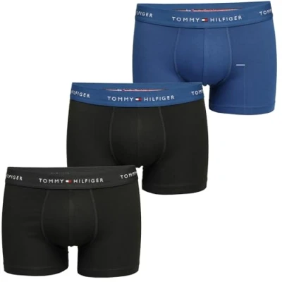 Image of Tommy Hilfiger Signature Trunk 3 PACK Pants, Men&#039;s, Size: XXL, Indigo/black
