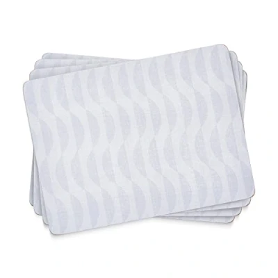 Image of Portmeirion Home &amp; Gifts Eclipse Large Placemats Set of 4, Grey, 40.1cmx29.8cm