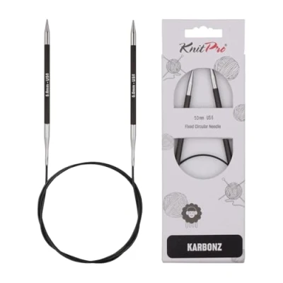 Image of KnitPro Karbonz circular needle 40cm 5.00mm 3pcs, Black