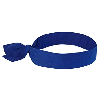 Image of Ergodyne Chill Its 6700 Cooling Bandana, Evaporative Polymer Crystals for Relief, Tie Adjustable Fit, Blue