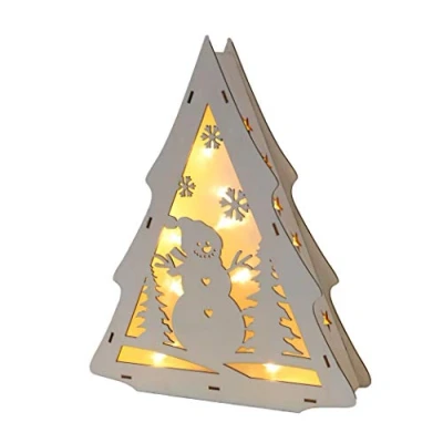 Image of Christmas Concepts® 33cm (13&quot;) Light Up LED Cutout Wooden Box Decoration Novelty Decorations (Tree)
