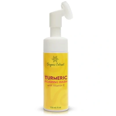 Image of ORGANIC EXTRACT Turmeric Skin Brightening Face Wash 5 fl oz / 150ml Daily Moisturizer, Gentle Facial Cleanser for All Skins with Kojic Acid, Vitamin E, and Aloe Vera
