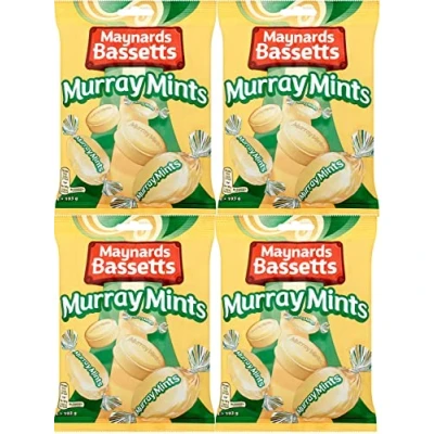 Image of Maynards Bassetts Murray Mints Sweets Bag (193g per pack) Pack of 4