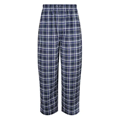 Image of Champion Mens Kingston Pyjama Trouser Bottoms (Pack of 2) 100% Cotton Blue Plaid 5XL
