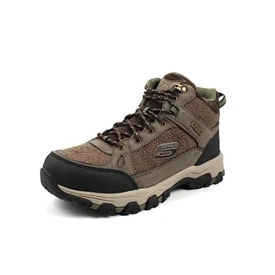 Image of Skechers Men&#039;s SELMEN MELANO Hiking Boot, Chocolate Leather W/Mesh, 9 UK