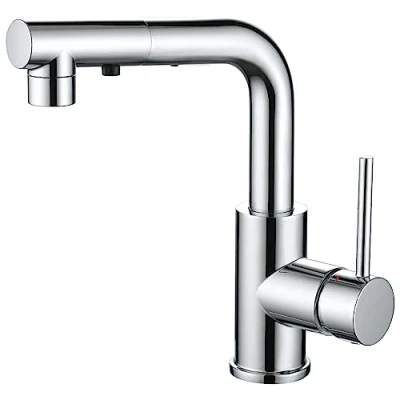 Image of CREA Kitchen Tap with 3 Function Sprayer, Pull Out Mixer Tap, 360 Swivel Sink Single Handle for Bathroom or Kitchen, Chrome