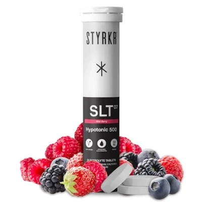 Image of Electrolytes Tablets by Styrkr Berry Pack of 12 Hydration 500mg per Serving 2X Higher Salts Used Endurance Athletes Advanced Quad Blend Formulation SLT07 12x Tube