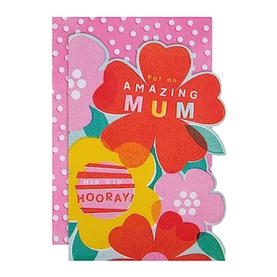 Image of Hallmark Birthday Card for Mum Contemporary Floral Bouquet Design