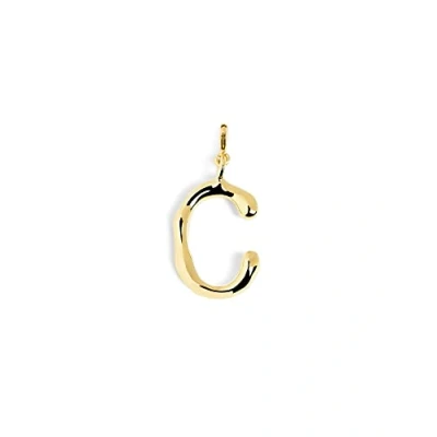 Image of SINGULARU Charm Letter XL Initial Pendant in Brass with 18 Kt Gold Plated Finish Letters A Z Combinable Necklace Jewelry for Women, one size, Gold, No Gemstone