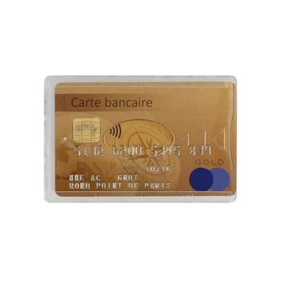 Image of Color Pop® Rigid Reinforced Case with 1 Credit Card Anti Piracy (Anti RFID) Made in France Bank Data Protection 6 x 9 cm, Transparent Pink, 9,1 0,4 Classic