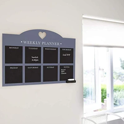Image of Chalkboards UK WC669GR Weekly Planner, Wood, Grey, 575 x 410 mm