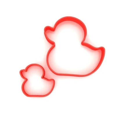 Image of Custom Cutters Duck Shape MINI/SMALL Plastic Cutter for Baking, Fondant, Clay, Pastry, Icing, Jewellery (3CM + 5CM)