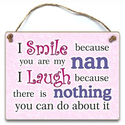 Image of HmHome I smile because you are my Nan Hanging Plaque Birthday