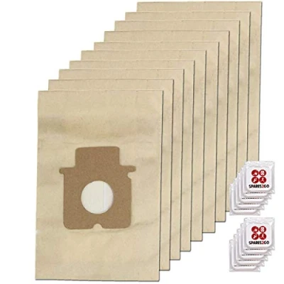 Image of SPARES2GO Strong Dust Bags Compatible with Panasonic MC CG461 CG463 Vacuum Cleaner (Pack of 10 + Freshener Tabs)