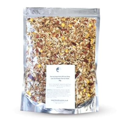 Image of Parrot Essentials Low Sunflower African Grey Food (1Kg) Nutritious for All Life Stages Fat Seed Mix with 20+ Essential Ingredients