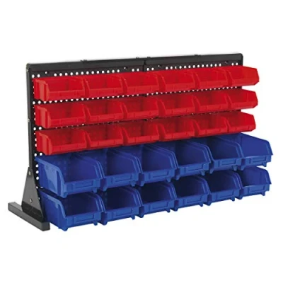 Image of Sealey TPS1218 Bench Mounting Garage Parts Bin Storage/Storing System 30 Bins
