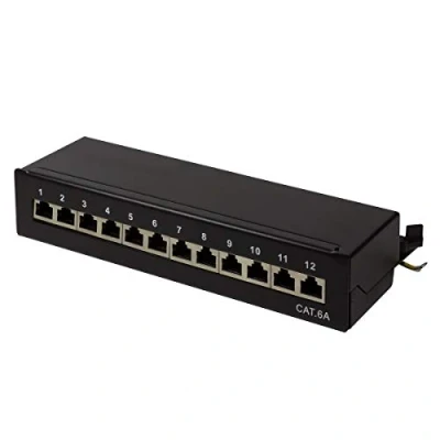 Image of Logilink Professional Field Patch Panels, Table/Wall/Desktop, STP (Shielded) black 12 Port