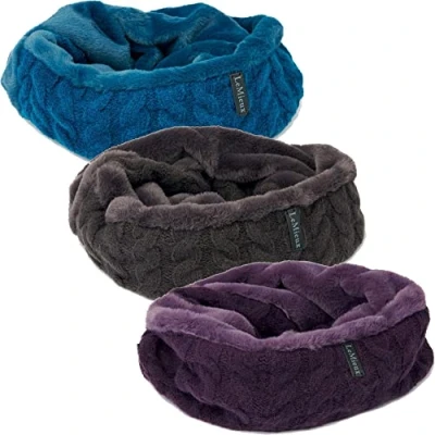 Image of LeMieux Cable Knit Womens Snood Liquorice, Marine &amp; Fig