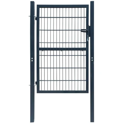 Image of vidaXL 2D Fence Gate (Single) Anthracite Grey 106 x 210 cm