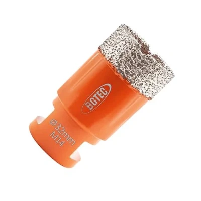 Image of BGTEC Diamond Drill Bit Tile Hole Saw 32mm with M14 Thread for Porcelain Ceramic Granite Marble Masonry Stone Vacuum Brazed 60mm Length