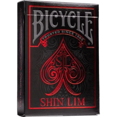 Image of Bicycle Shim LIM Playing Cards, 1 x Deck of Suitable for Magic Tricks, Cardistry or Collectors Special Edition, Red, Silver
