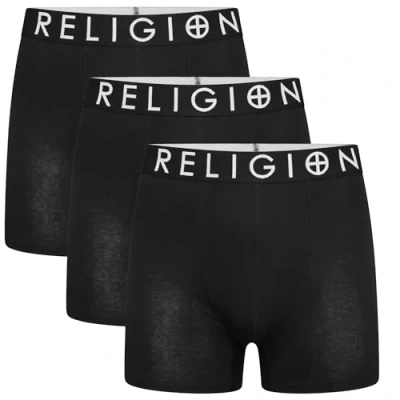 Image of Religion Mens &#039;RGN01&#039; Essential XX Large 3 Pack Tag Free Cotton Boxer Shorts (XXL, Assorted)