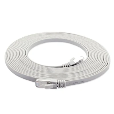 Image of 1aTTack.de 0,25m white 1 piece CAT.7 Ethernet Gigabit LAN Cable (HIGH SPEED FLAT Networkcable) 600 MHz, 10000 Mbit/s, Slim, patchkabel