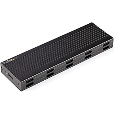Image of StarTech.com USB C 10Gbps to M.2 NVMe or SATA SSD Enclosure Portable External PCIe/SATA NGFF Aluminum Case Type &amp; A Host Cables Supports 2230/2242/2260/2280 (SM2E1BMU31C)