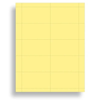 Image of Colored Business Cards 25 Sheets / 250 Inkjet &amp; Laser 10 per Sheet (Plain Yellow)