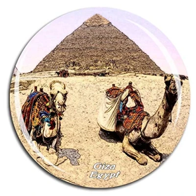 Image of Weekino The Pyramids of Giza Egypt Fridge Magnet 3D Crystal Glass Tourist City Travel Souvenir Collection Gift Strong Refrigerator Sticker