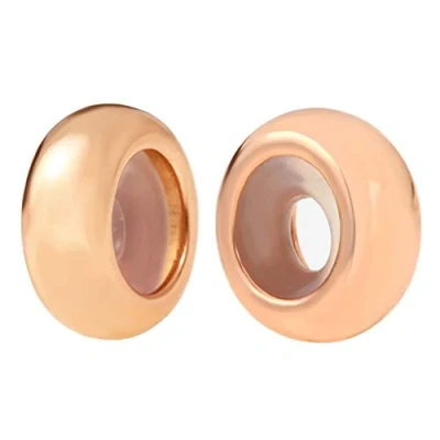 Image of Rose Gold Clip Stopper Charms Sterling Silver Rondelle Spacer Bead for Pandora Charm Bracelets (Rose Gold)