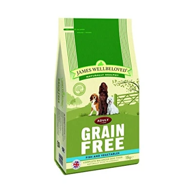 Image of James Wellbeloved Grain Free Adult Fish and Vegetables 10 kg Bag, Hypoallergenic Dry Dog Food