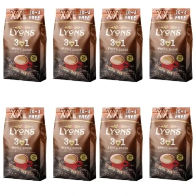 Image of Lyons 3 In 1 Brown Sugar Instant Coffee 24 Sachets