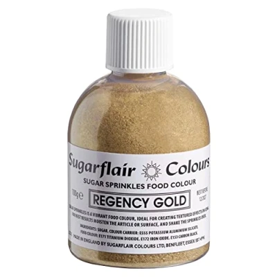 Image of Sugarflair Regency Gold Edible Glitter Sugar Sprinkles for Cake Decorating, Sprinkle on Cakes, Cupcakes Treats, Desserts Ice Cream and Deserts 100g