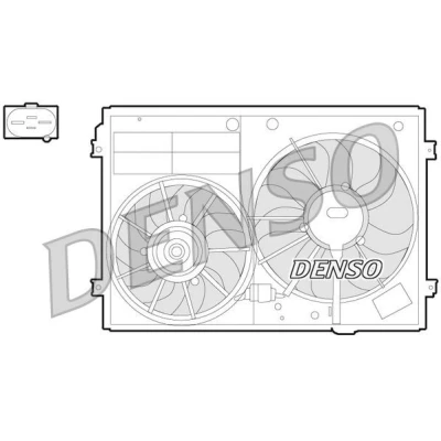 Image of 1K0121207AD, 1K0959455BC, 1K0959455CS, 1K0959455CT, 1K0959455DG Cooling Fan DENSO DER32012 295, 360mm 12V 200/150W VOLKSWAGEN: Golf 5, Touran I