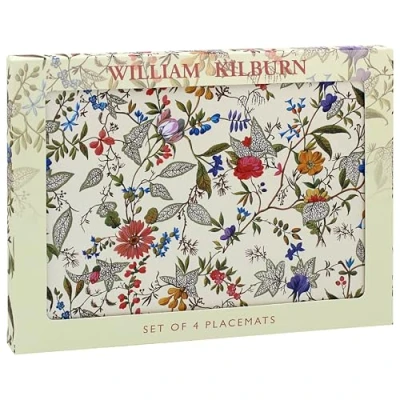 Image of Lesser &amp; Pavey William Kilburn Lovely Floral Design Set of 4 Matching Placemats