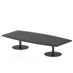 Image of High Gloss Italia 2400mm Coffee Table Black Top 475mm Leg