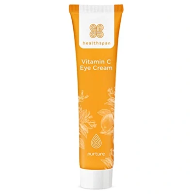 Image of Healthspan Vitamin C Eye Cream (15ml) 3 sources of with Caffeine, Hyaluronic Acid &amp; E Brightening Reduces the appearance puffiness smooth skin Vegan