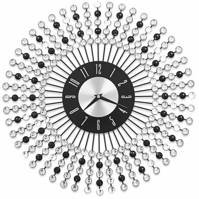 Image of vidaXL Wall Clock Metal 43 cm Black
