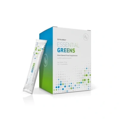 Image of Synergy WorldWide Essential Greens 30 doses Superfood Powder Supplement Phytonutrients, Vitamins, and Antioxidants Enhance Daily Nutrition Vegan &amp; Gluten Free 150g