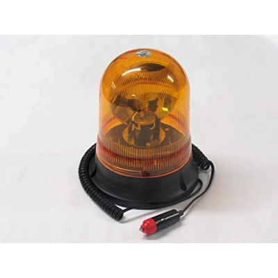 Image of Magnetic Warning Light 12v 8w Amber Screw Base Plug in Revolving Beacon Recovery Flashing