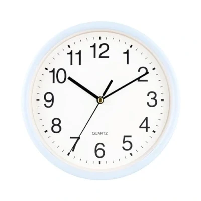 Image of FEIGAO 6in,Clock,Small Clock,Wall Clock For Bedroom,Silent Wall Clock,For Any Room In Home Dining Kitchen Office School (Color : Light blue)