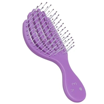 Image of Ninabella Mini Detangling Hairbrush Cute Colourful Octopus Detangle Brush Wetbrush for Blow Dry or Brushing Wet Tangled Hair Detangler Small Hairbrushes Purple