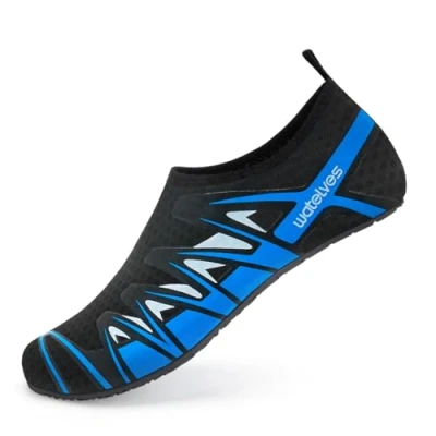 Image of Barefoot Water Shoes Aqua Spotrs Socks Quick Dry Beach Swim Snorkeling Surf Diving Pool Yoga for Mens Womens (Black Blue, 11/11.5UK)