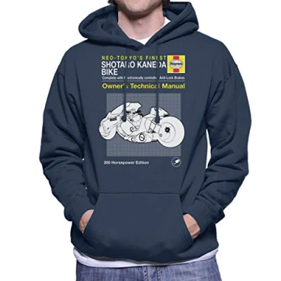 Image of Cloud City 7 Shotaro Kaneda Bike Haynes Manual Akira Men&#039;s Hooded Sweatshirt Navy Blue