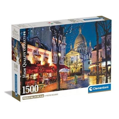 Image of Clementoni Jigsaw Puzzle Collection Paris Montmartre 1500 Pieces Poster Included, For Adults 14 99 Years, Gift Men/Women, City, Paris, France, Made In Italy, 31709