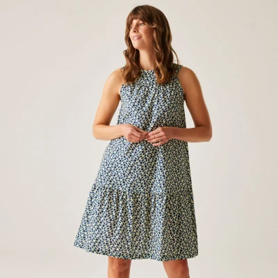 Image of Regatta Orla Kiely Summer Sleeveless Dress II Jasmine Flower Blue, Size: 18