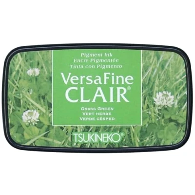 Image of Tsukineko VersaFine Clair Ink Stamping Green, Grass Large Opaque, Waterproof, Archival Embossing, pad Size: 7.6 x 3.5 cm