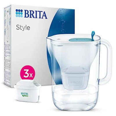 Image of BRITA filter jug Cool style Blue 2.4L + 3 MAXTRA PRO ALL IN 1 cartridges Economy pack