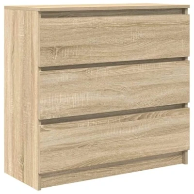 Image of vidaXL Sideboard Sonoma Oak Finish Engineered Wood Storage Cabinet with Drawers for Living/Dining Room